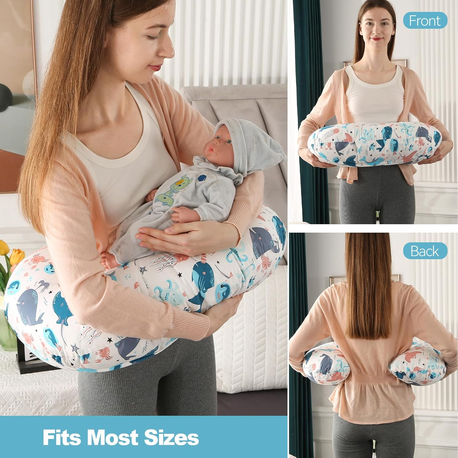 Nursing Pillow, Multifunctional Breast Feeding Pillows for Mom Washable Breastfeeding Pillows image number 5