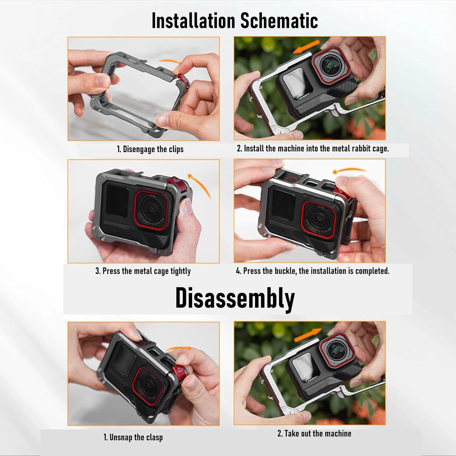 Aluminium Frame Cage for Insta360 Ace Pro 2, Quick Release Utility Frame Cage, Protective Housing Case, with Cold Shoe Mount