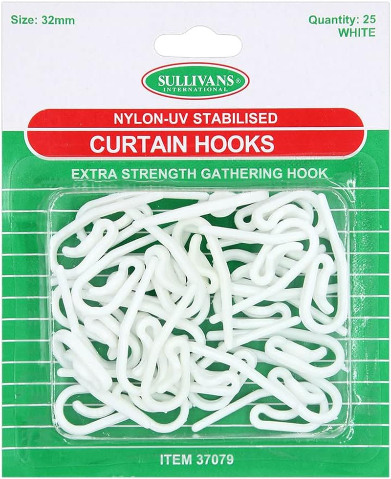 Sullivans Nylon Gathering Curtain Hooks 25 Pieces, 32 Mm Size image number 1
