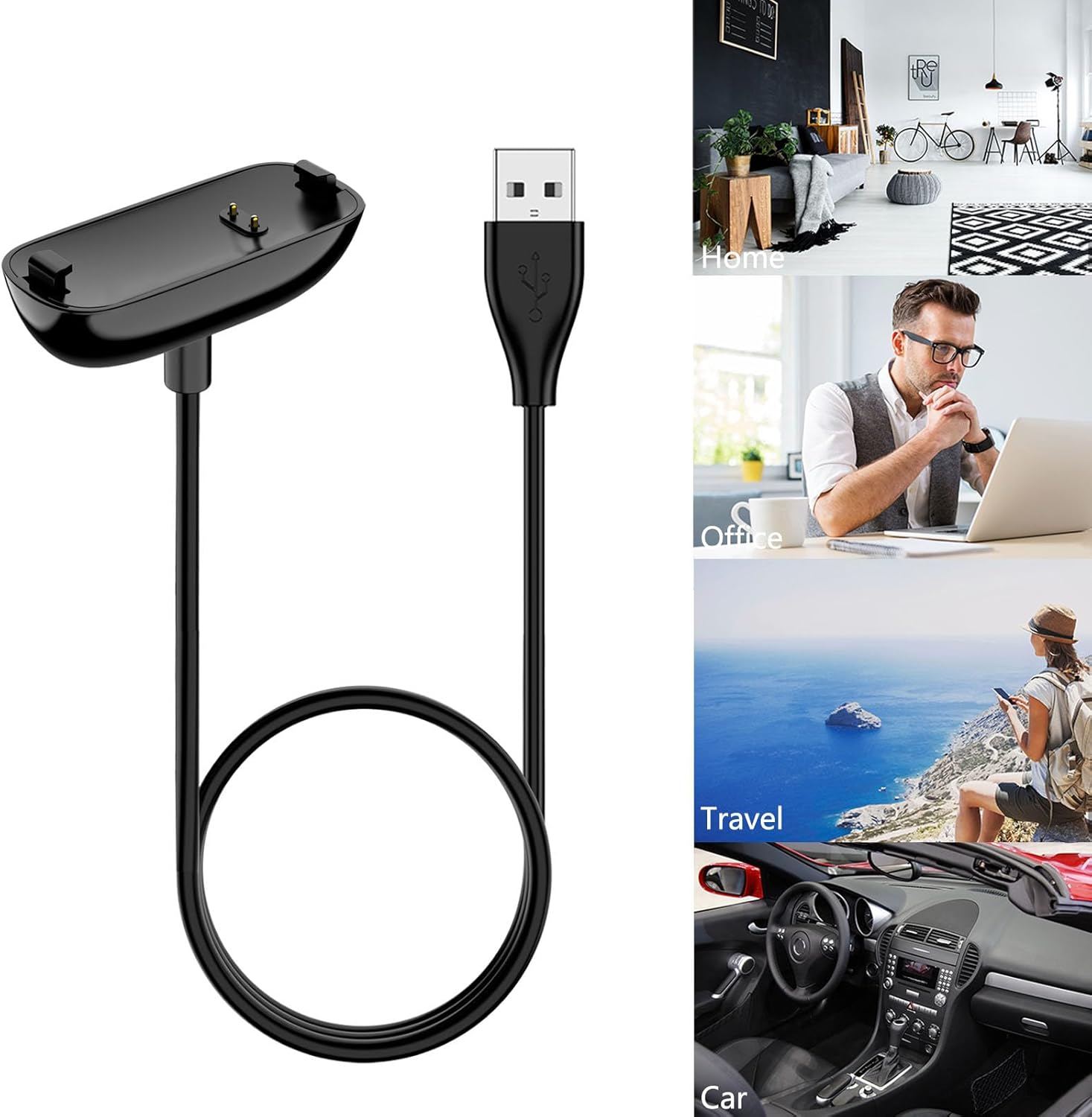 Meliya Charger for Fitbit Inspire 2 / Ace 3, Replacement USB Charging Cable Compatible with Fitbit Inspire 2 / Ace 3 Fitness Tracker image number 5