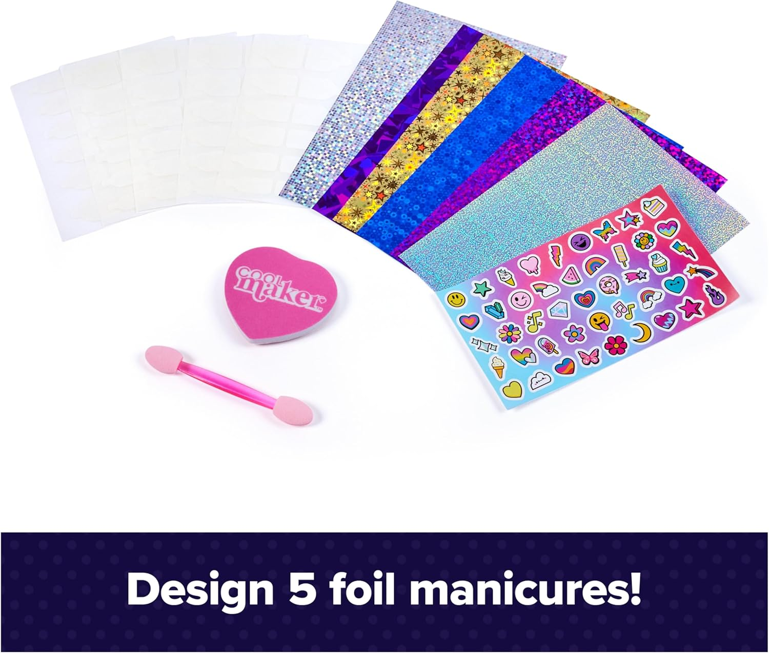 Cool Maker, GO Glam Foil Nails Kit with 6 Sheets of Shimmer Foil & Nail Stickers for 5 DIY Manicures, Arts and Crafts Kids&rsquo; Toys for Girls Aged 7+ image number 5