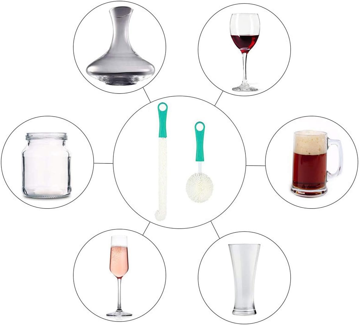 500 Granule Stainless Steel Decanter Cleaning Beads and Wine Brush - Multi-Function Household Cleaning Tools for Decanter, Champagne Flutes, Goblets, Glasses, and Cups image number 6