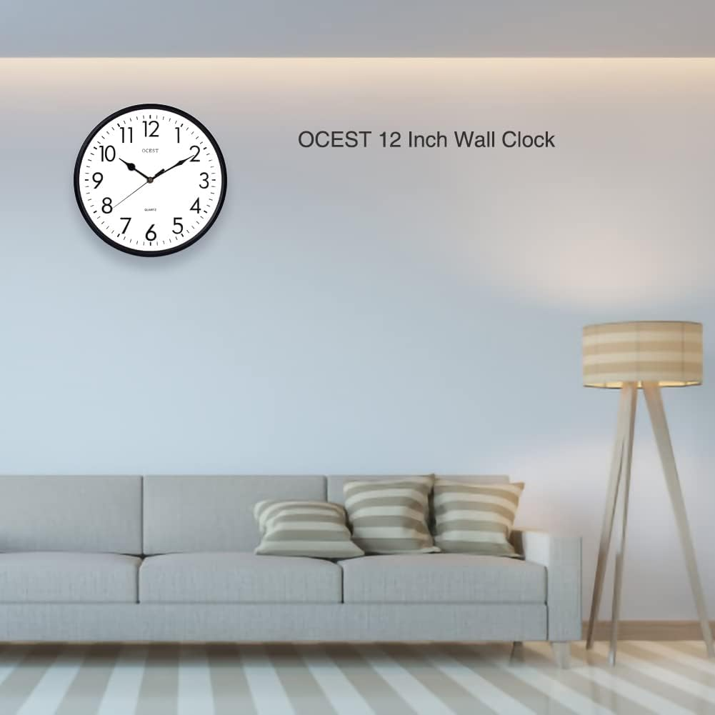 OCEST Garden Clocks Outdoor Waterproof, 12Inch Large Display Battery Operated Quartz Decorative Clock Silent Non-Ticking round Easy to Read for Pool Patio Bathroom Kitchen image number 3