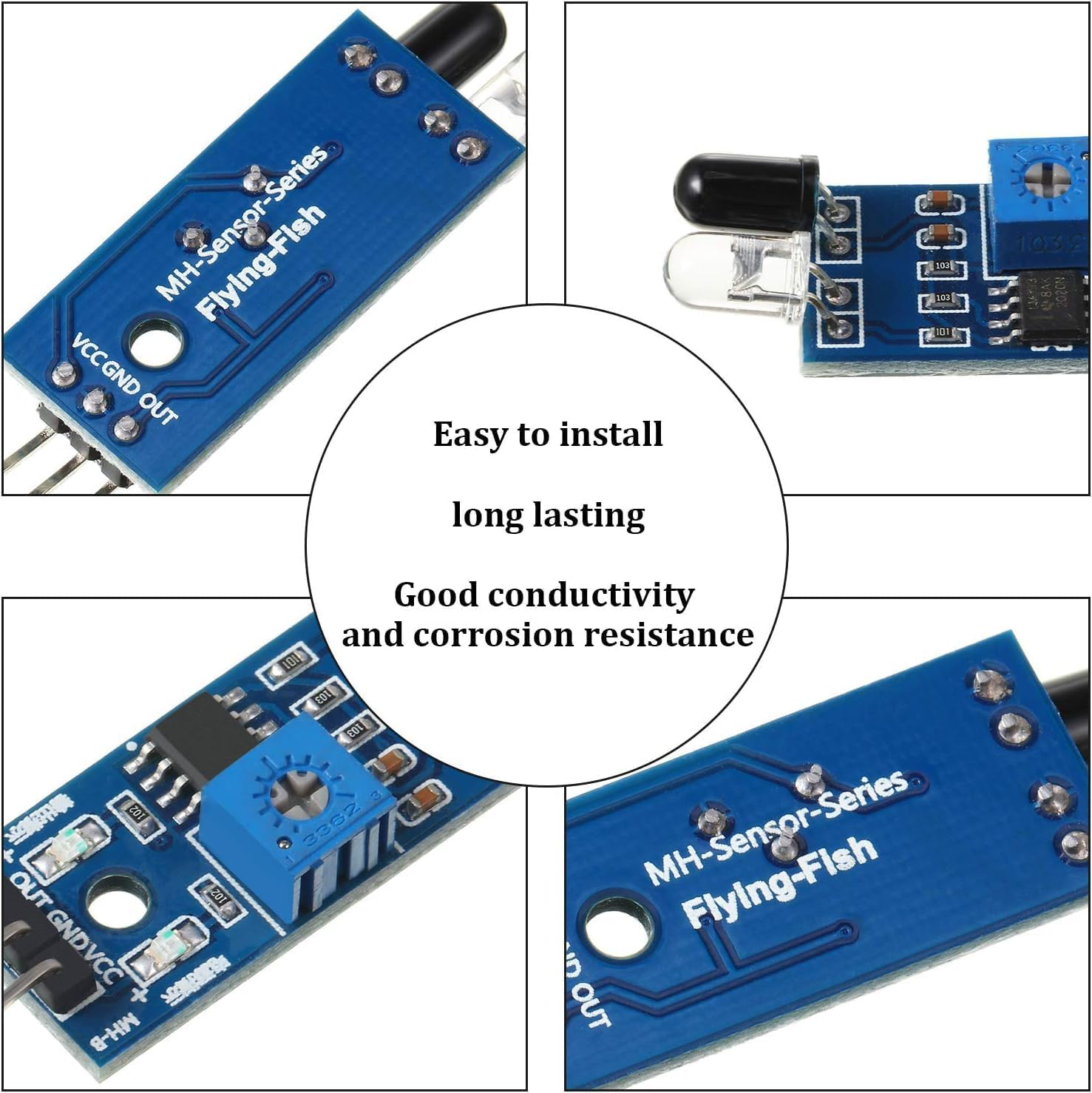 DIGISHUO 10 Pieces IR Infrared Obstacle Avoidance Sensor Module | 3-Wire Reflective Photoelectric Sensor Module | Compatible with Arduino/Raspberry Pi 3/Smart Car Robot image number 5