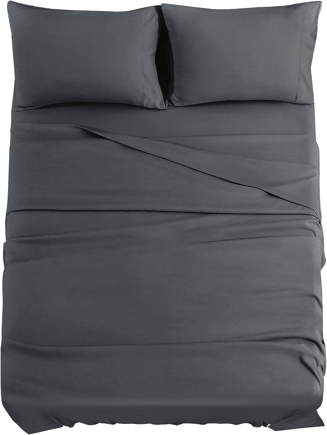 YUGYVOB King Size Bed Sheet Set, 4 Pieces Bed Sheets Set with Deep Pocket, Soft Breathable & Cooling - Resists Shrinkage & Fading Bedding - Easy Care（Light Grey）