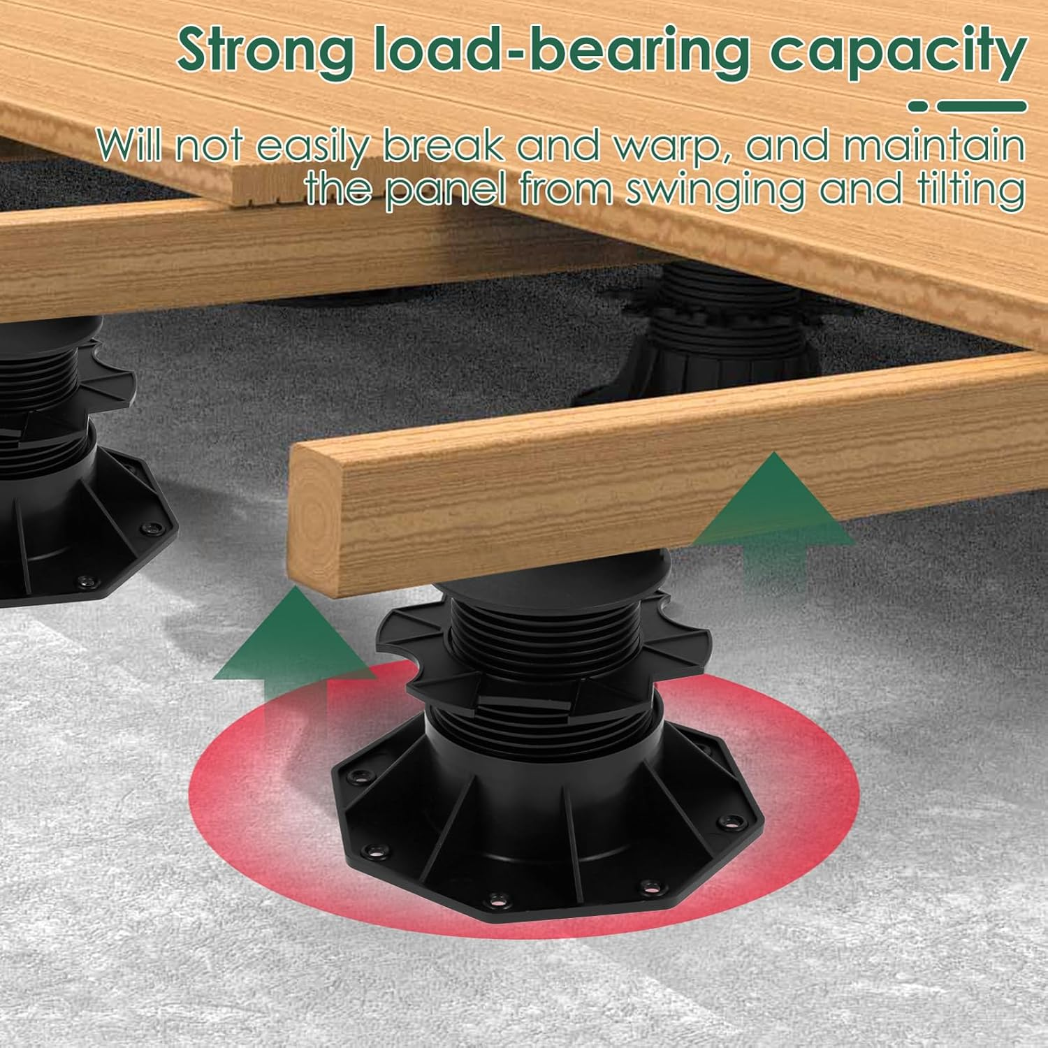 5Pcs Deck Support Pedestals Height Adjustable, Pedestal Paver Supports, Sturdy Deck Support Pedestals Low Profile Mini Deck Support for Wood Wpc Aluminum image number 4