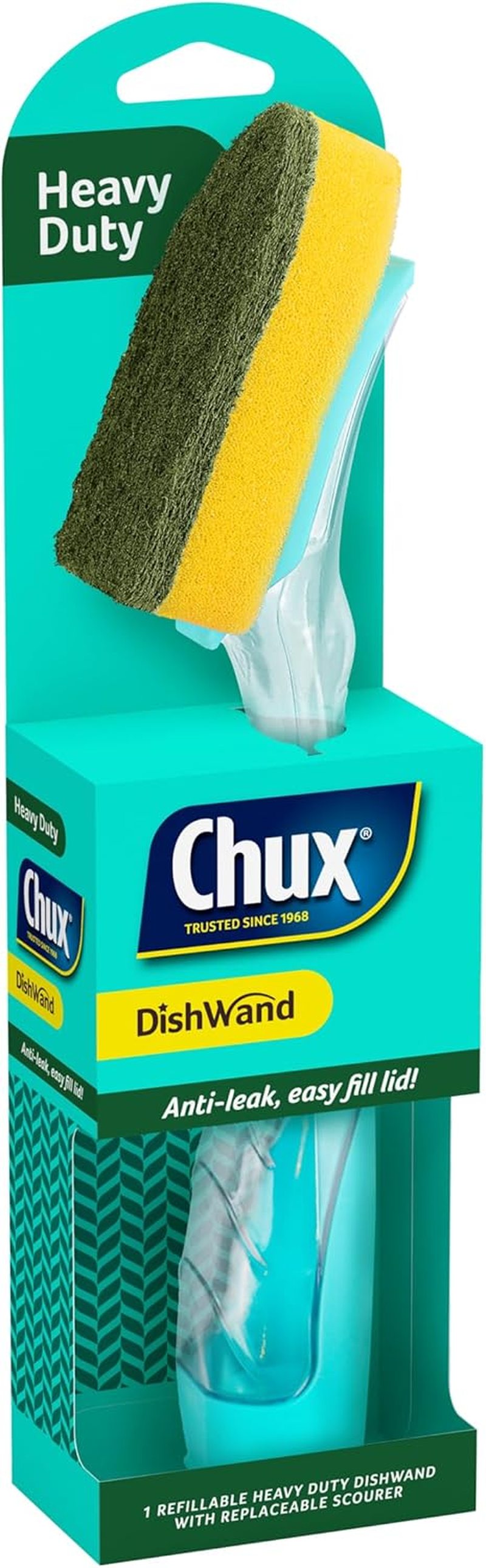 Chux Dishwand Heavy Duty Handle, Soap Dispensing Dishwand with Angled Scrubber, 1 Count image number 2