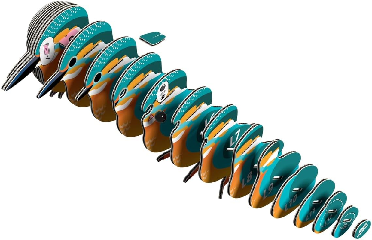 EUGY 121 Kingfisher 3D Puzzle - 29 Piece Eco-Friendly Educational Toy Puzzle for Boys, Girls & Kids Ages 6+