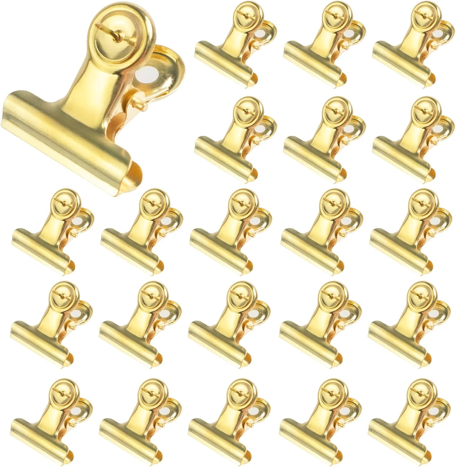 30 PCS Gold Push Pins, Heavy Duty Push Pins Clips, Thumb Tack Clips, Push Pins with Clips for Bulletin Board Decorations, Craft Projects, Artworks, Photos (Gold) image number 5