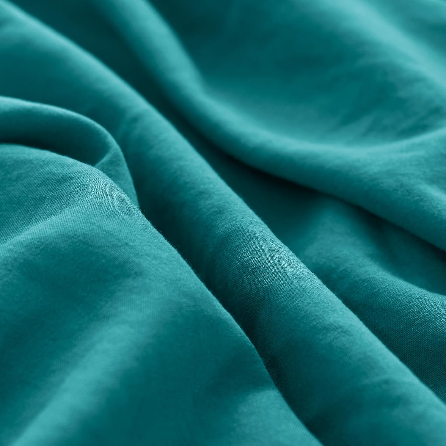 CHUN YI Kingsize Duvet Cover Sets, 100% Washed Microfiber Plain Bedding Duvet Covers Set with Zipper Closure & 8 Corner Ties, Breathable & Ultra Soft Duvet Cover with Pillowcases (Teal Green, King) image number 2