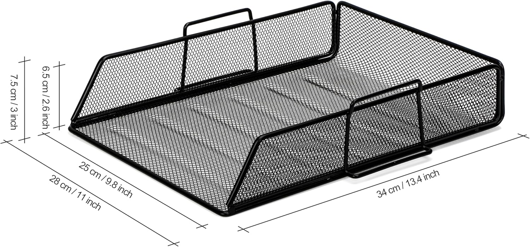 EXERZ Paper Sorter/Tray/Desk Organiser/File Holder 2Pcs - Office, School (Black) - 2 X Black image number 6