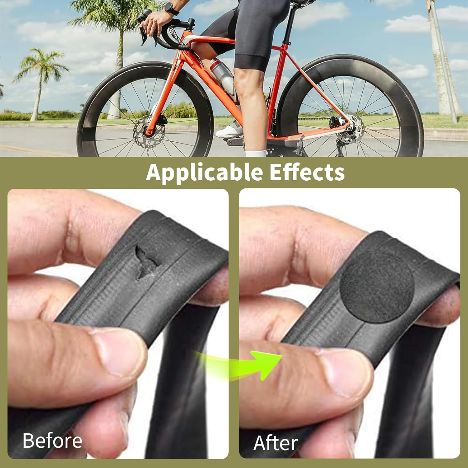 Inner Tire Patch Repair Kit, 24 Pcs Self Adhesive Bicycle Tube Patches & 4 Pcs Rasps, Pre-Glued Patch Puncture Repair Kit, Bike Puncture Repair Patches, Bicycle Tube Puncture Rubber Patches image number 4