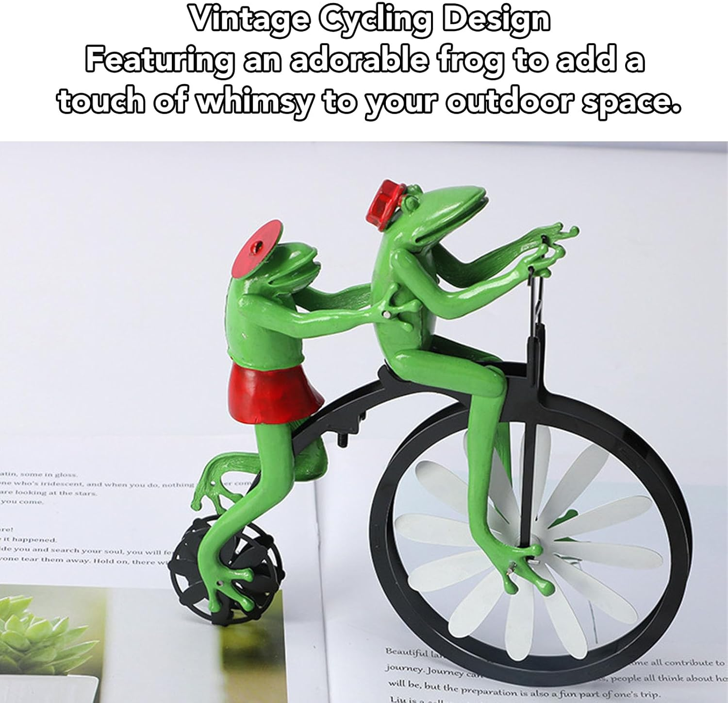 Vintage Metal Wind Spinner, Metal Windmills Garden Ornaments Frogs Decor Outdoor Lawn Metal Art Sculptures, Garden Yard Lawn Decoration Frog Ornament, Wind Spinner, image number 5