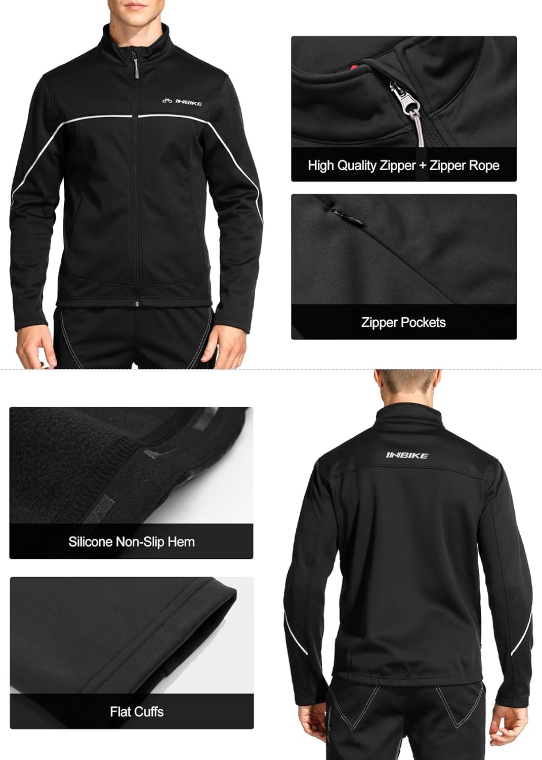 INBIKE Winter Men'S Windproof Thermal Cycling Running Jacket