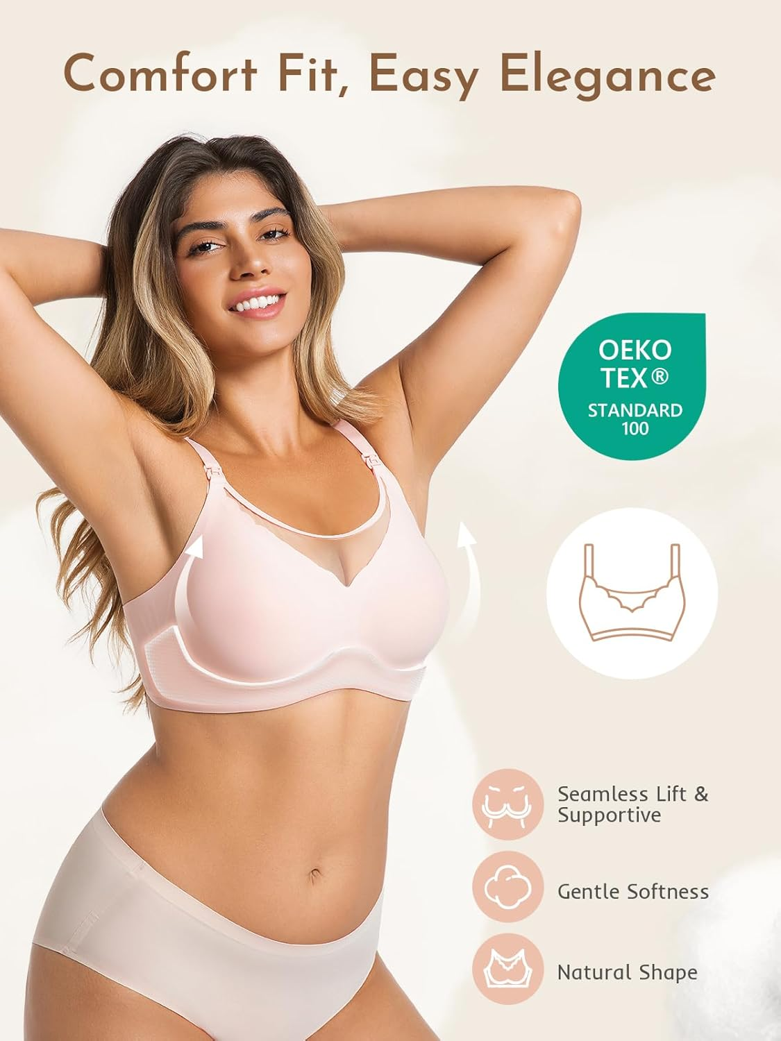 Nursing Bras for Breastfeeding Comfort Maternity Bras Natural Pregnancy Bras for Women
