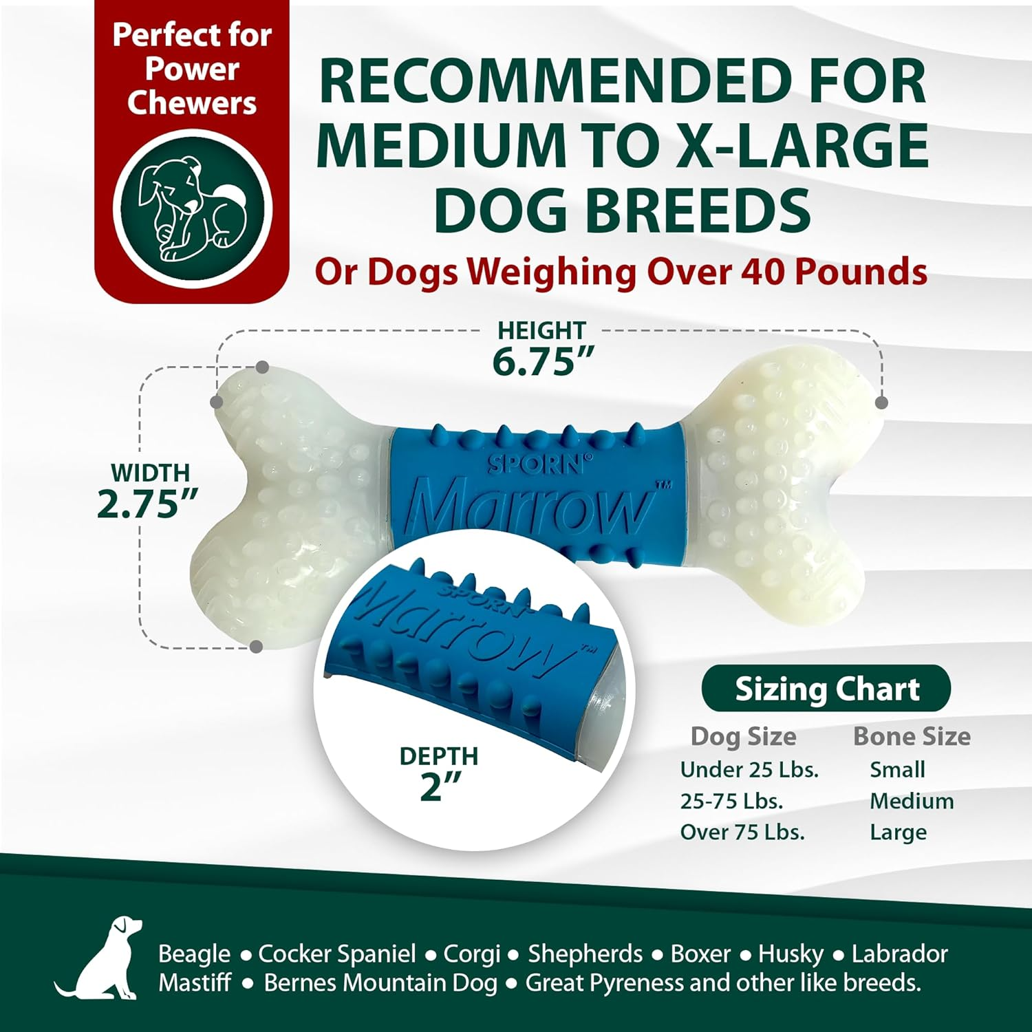 Sporn Durable Jerkey Favour Ultimate Marrow Chew Bone Dog Toy