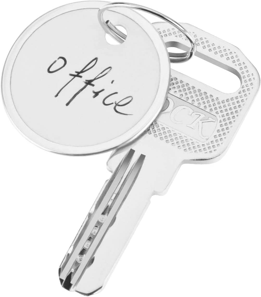 Fanrel 60 Pieces Metal Rimmed Key Tags round Paper Tags with Split Rings (31Mm, White) image number 1