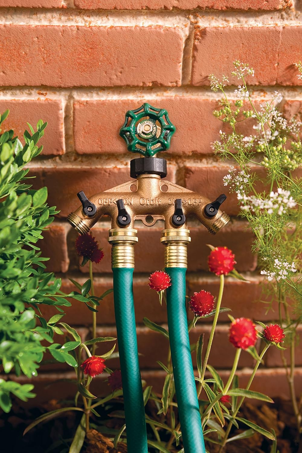 Orbit 4-Outlet Brass Manifold Connector with Individual Stop