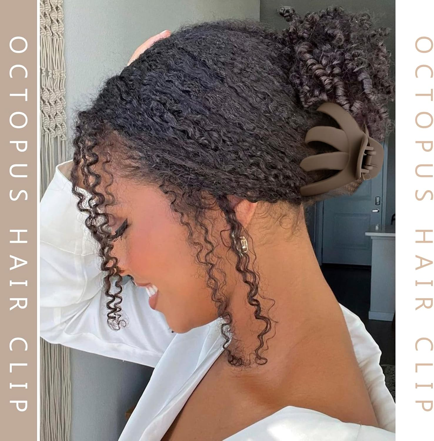 4 Pcs Octopus Hair Clips Hair Clips for Women Claw Clips for Thick Hair Matte Hair Clips Strong Grip Non-Slip Jaw Clips Neutral Color Hair Clips Simple Hair Clips for Women Girls image number 3