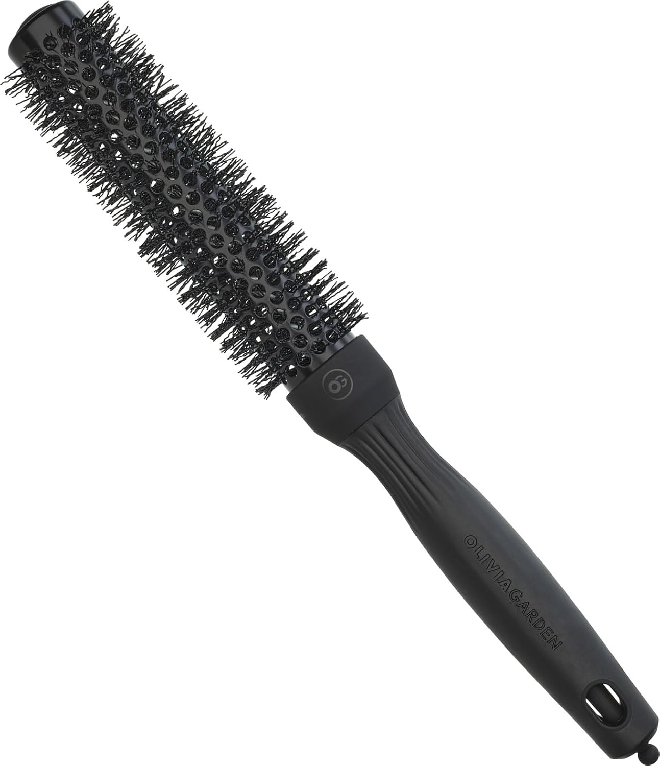 Olivia Garden Expert Blowout Speed Black Label &ndash; Matt Black - 25 - Ceramic Coated round Brush with Extra Long Barrel for 25% Faster Blowouts image number 1