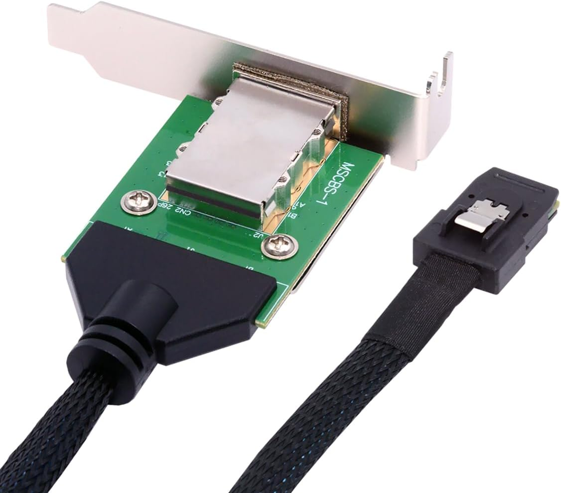 Cablecc Dual Ports Mini SAS SFF-8088 to SAS 36Pin SFF-8087 PCBA Female Adapter with PCI Bracket image number 2