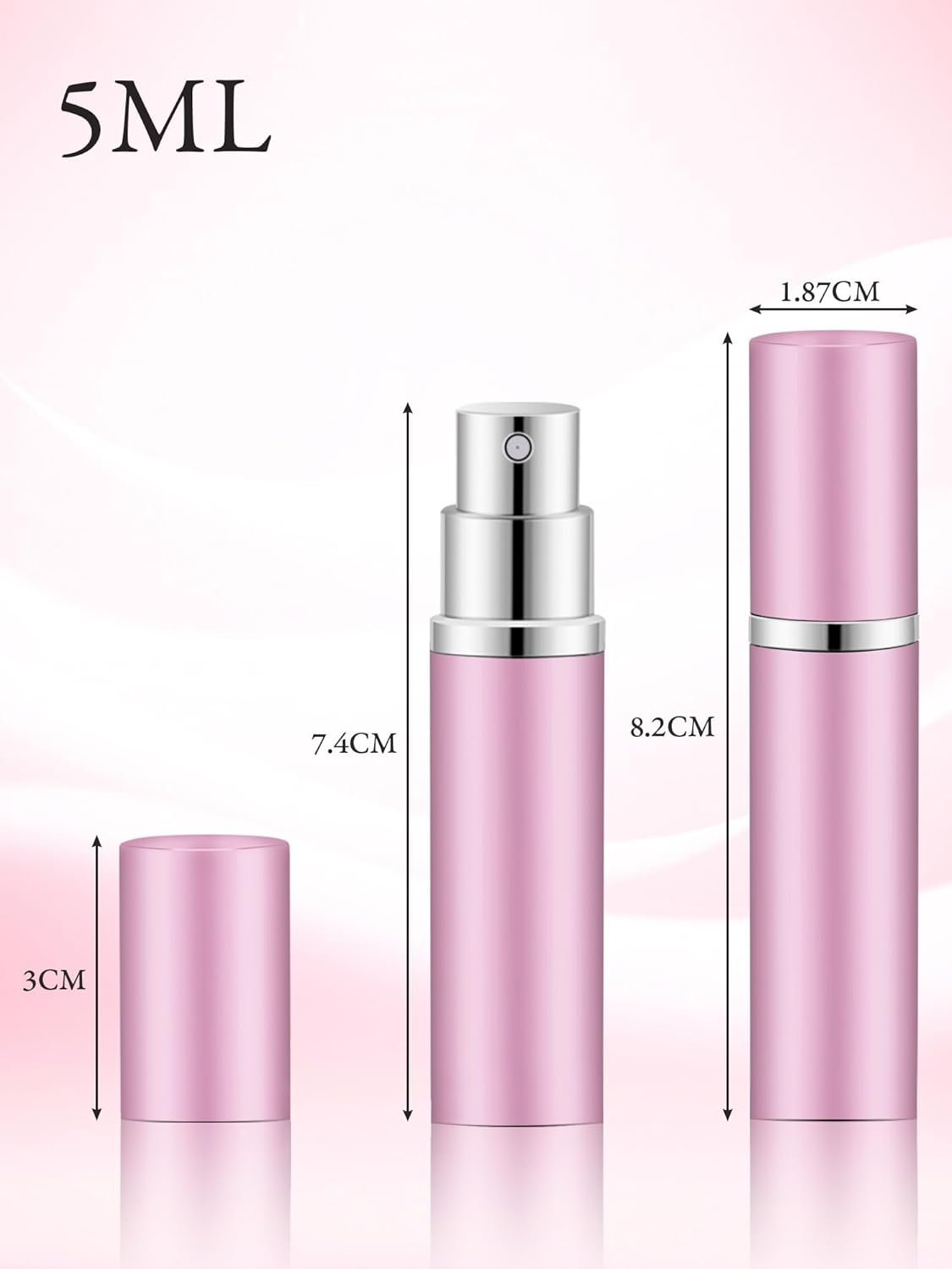 Awumbuk Pack of 5 Perfume Atomisers, Portable Perfume Atomiser for on the Go 5 Ml Perfume Bottle, Leak-Proof Mini Spray Bottle, Travel Fragrance Perfume Travel Bottle image number 3