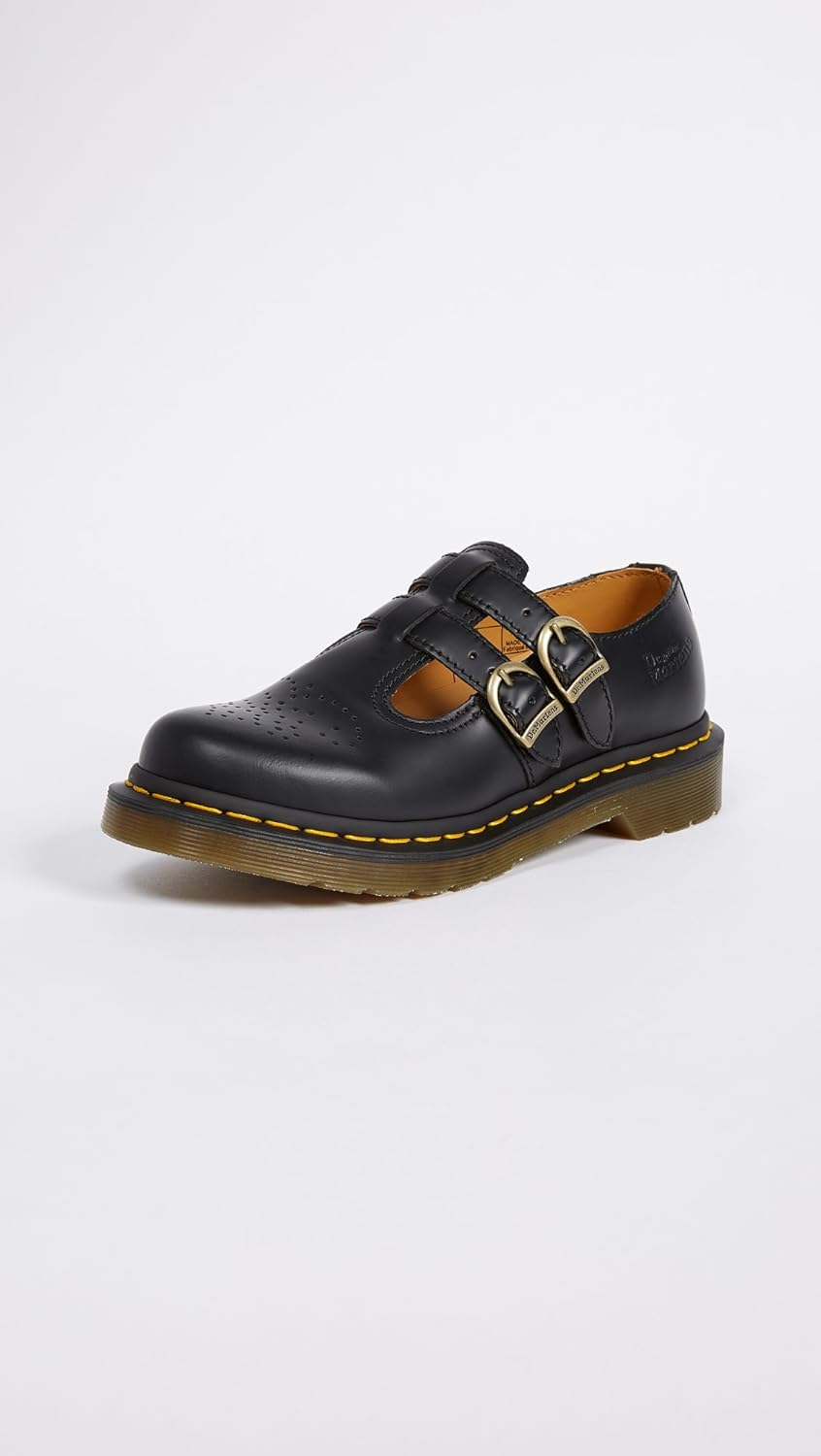 Dr. Martens 8065 Double Strap Mary Jane Shoes Flats Leather School Style Sandals image number 3