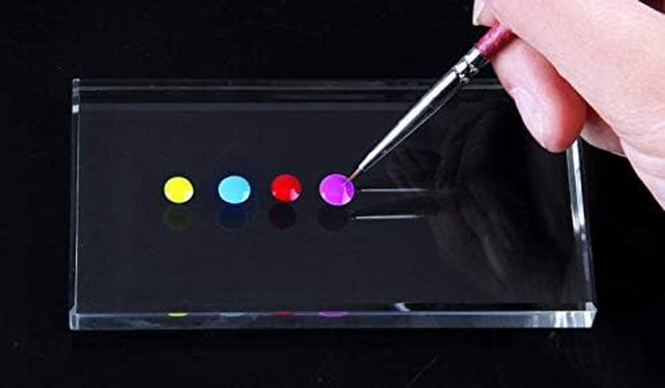 Pro Nail Art Painting Color Toning Glass Board Makeup Palette Eyelash Extension Adhesive Glue Pallet with Stand (2 X 4 Inch) image number 5