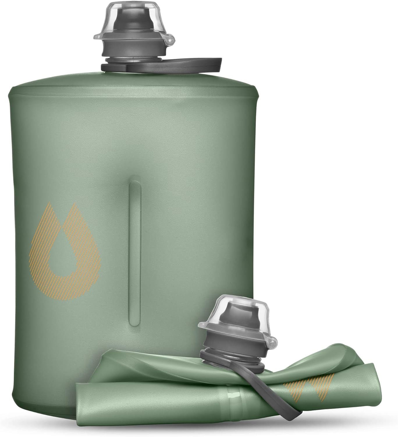 Hydrapak Stow (500Ml, 17Oz) - Collapsible Water Bottle - Ultralight & Packable Travel Bottle, Flexible Ski, Hike, Bike or Climb Squeeze Flask - Redwood Red