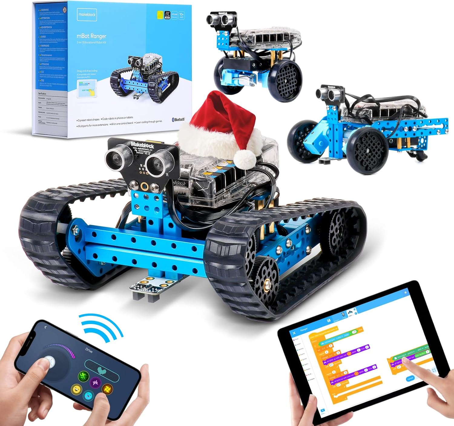 Makeblock Mbot Ranger 3 in 1 Robot Toys, Coding Robot Kit STEM Educational Building Toys Support Scratch Arduino Programming, Programmable Remote Control Robot for Kids Ages 10+ image number 2