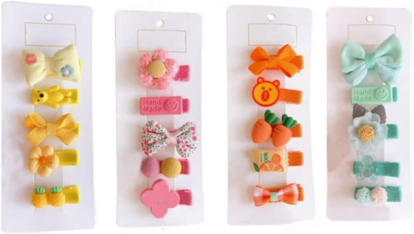 Taicols Baby Girls Hair Clips, 20 Pcs Toddler Hair Barretes, Baby Hair Clips for Girls, Adorable Fun Hair Accessories Flower Pattern Hairpin Snap Bow Girls Baby Pin Hair Baby Toddler Hair Clips (1)