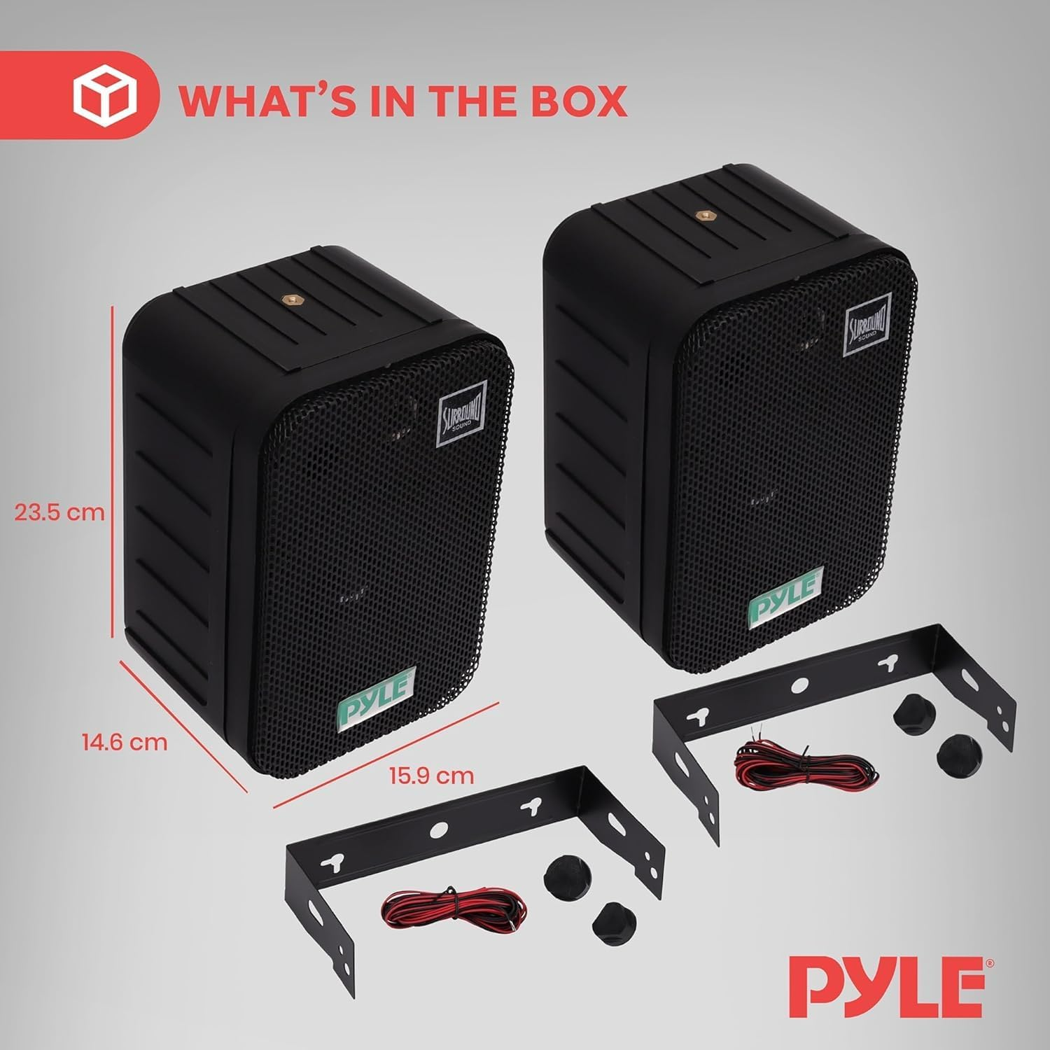 Pyle Home Dual Waterproof Outdoor Speaker System - 5.25 Inch Pair of Weatherproof Wall/Ceiling Mounted Speakers W/Heavy Duty Grill, Universal Mount - for Use in the Pool, Patio, Indoor PDWR40B (Black) image number 3