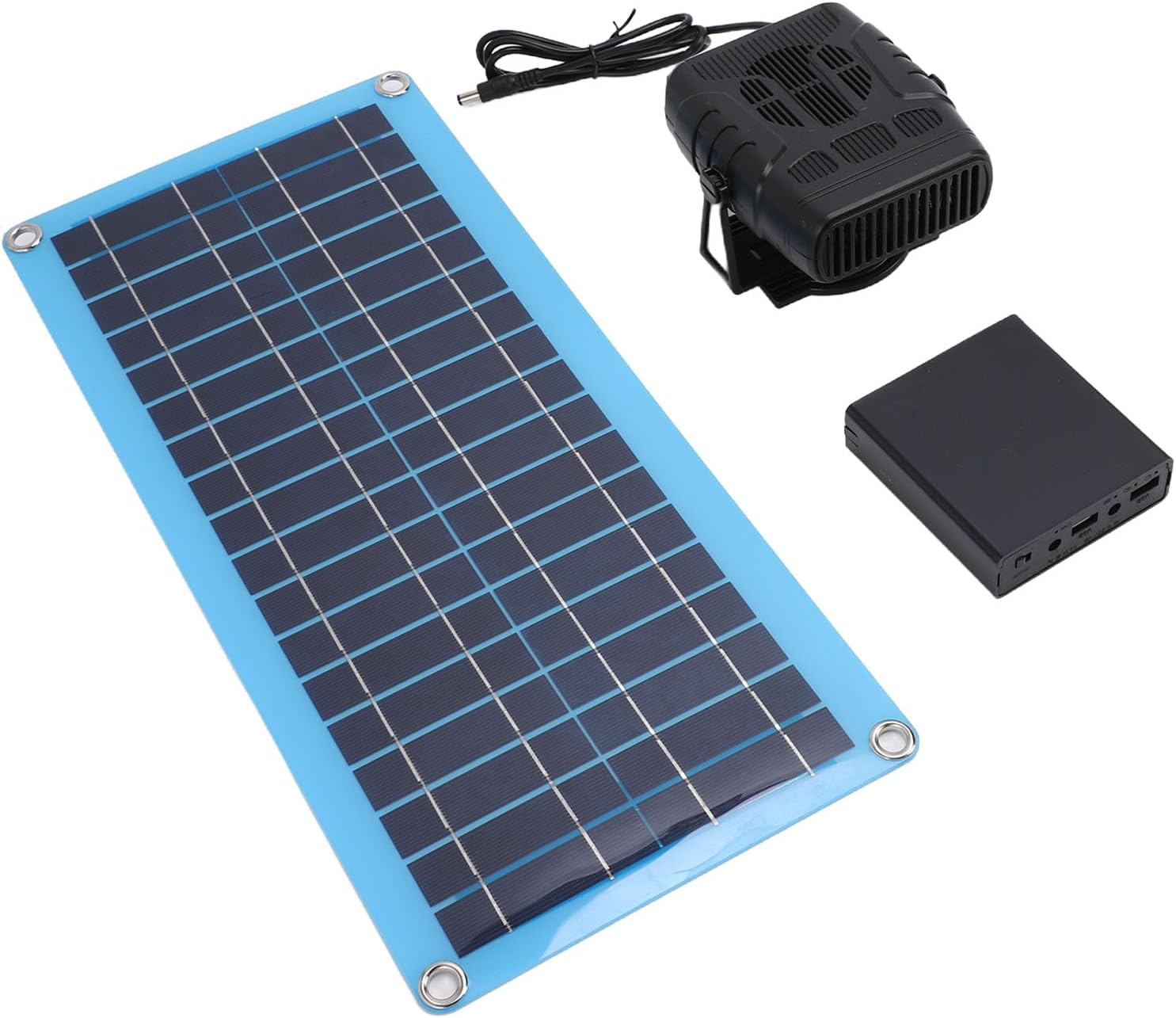 Solar Heater with Monocrystalline Solar Panel, 30W Adjustable Solar Powered Space Heater for Pet House Car Camping Chicken Coop Dog House, Rapid Heating, Portable image number 1