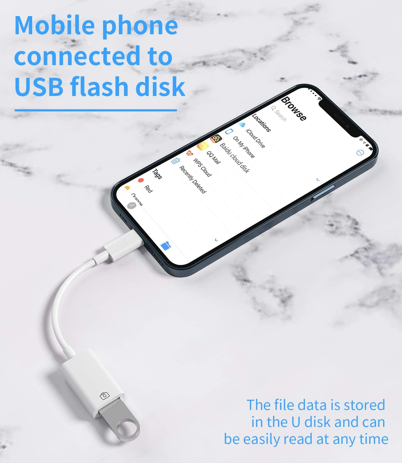 Lightning to USB Flash Adapter Iphone OTG Converter Dongle Camera Card Reader Keyboard Mouse Drive MIDI Hub Piano Data Sync Compatible with Apple 11 12 13 14 Pro Max Mini Xr X Xs Se 7 8 plus Ipad Air - Usb-C To Usb image number 4