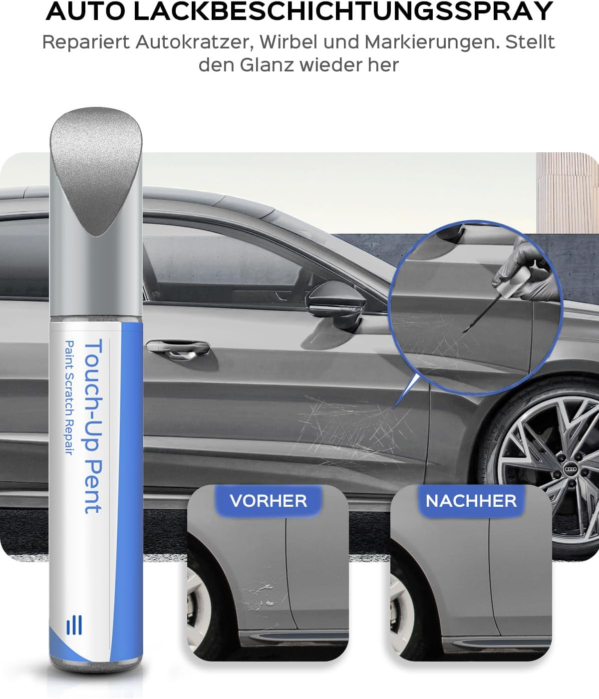 LZ7G/L5 Florett Silver Metallic Touch up Paint - Exact Match for Audi A4/A7/A8/Q3/Q5/SQ5/A6 - Scratch & Chip Repair image number 1