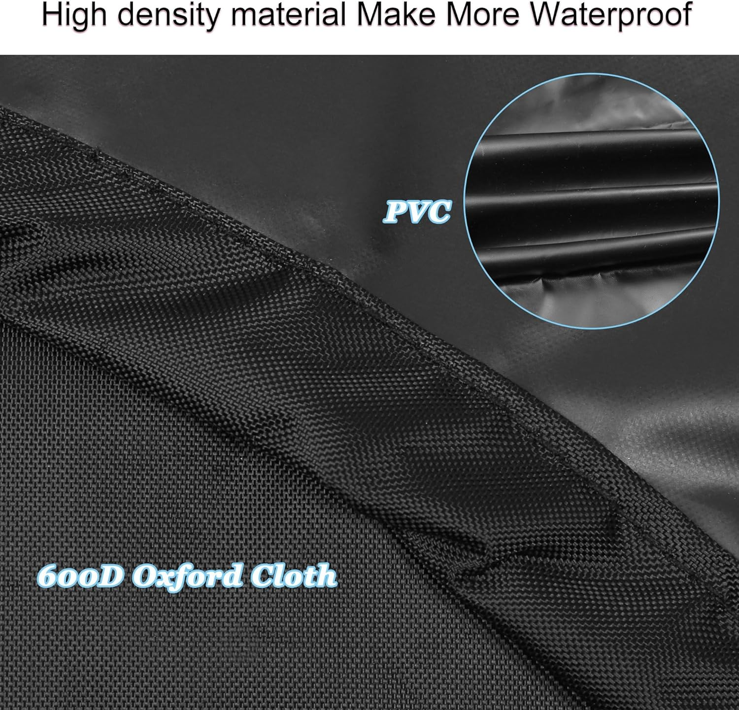 Boat Full Outboard Motor Cover 600D Heavy Duty Fabric, Waterproof, Black Outboard Boat Engine Cover (For 30~60HP Motor) image number 5
