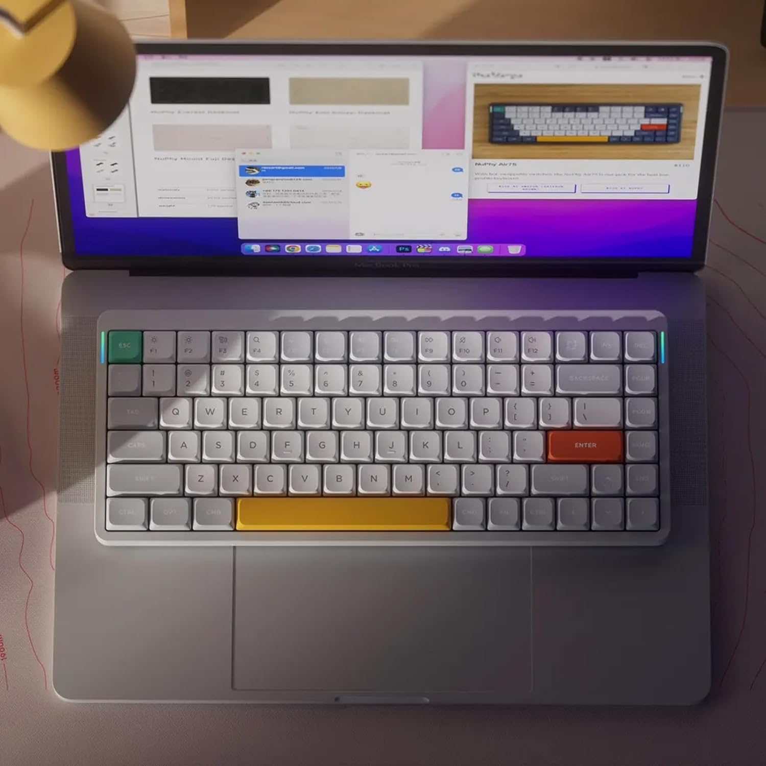 Nuphy Air75 V2 QMK/VIA Mechanical Keyboard, 75% Low Profile Wireless Keyboard, Bluetooth 5.1, 2.4Ghz and Wired Connection, Compatible with Windows and Mac Systems - Ionic White Switch Brown image number 1