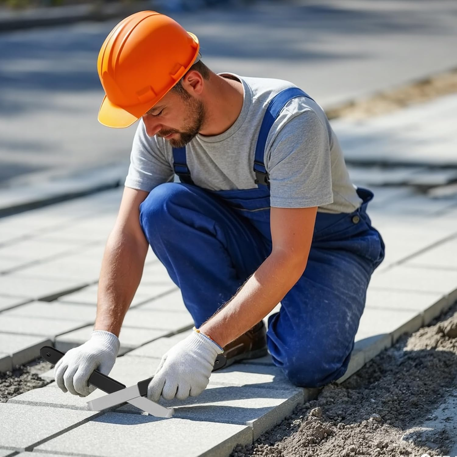 Paver Removal Tool, 2 Pcs Paver Removal Extraction Tool Set with Dual-Jointed Scraper, Micro-Tooth Grooves, and Anti-Slip Handle for Garden, Lawn, Patio, Brick Replacement image number 5