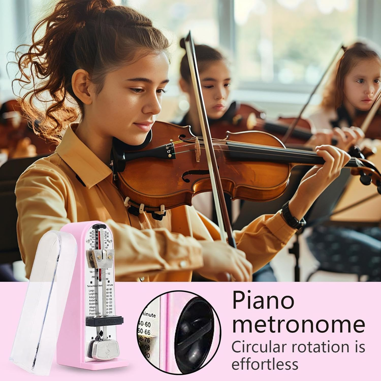 Mechanical Metronome, Accurate Professional Metronomes, Musical Instrument Practice Accessories for Violin Trumpet Flute Banjo Ukulele Guitar Drums - Blue image number 5