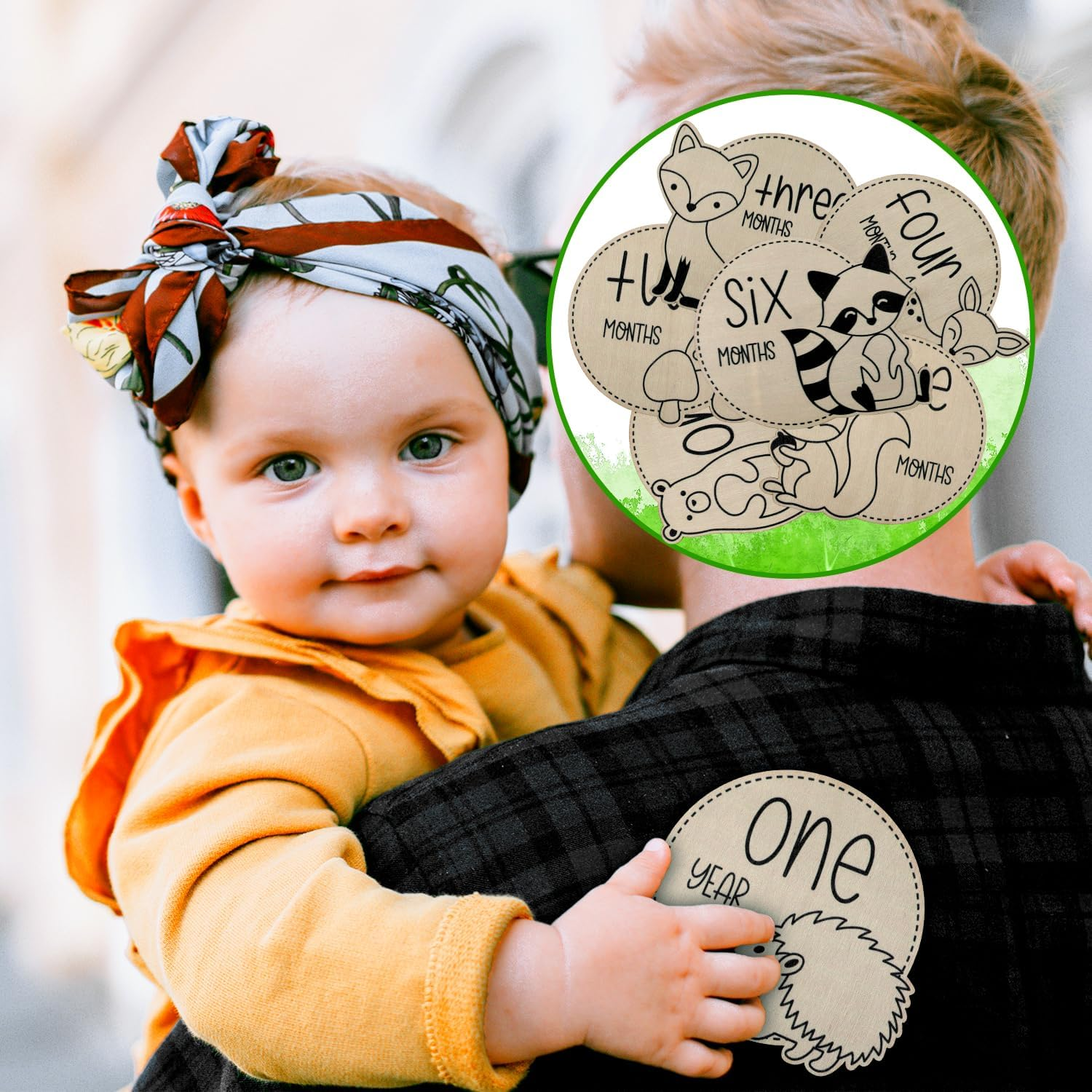 12Pcs Baby Monthly Milestone Cards, Wooden Baby Monthly Milestone Sign Baby Announcement Sign Baby Milestone Cards for Boys and Girls Photo Prop Baby Shower image number 3