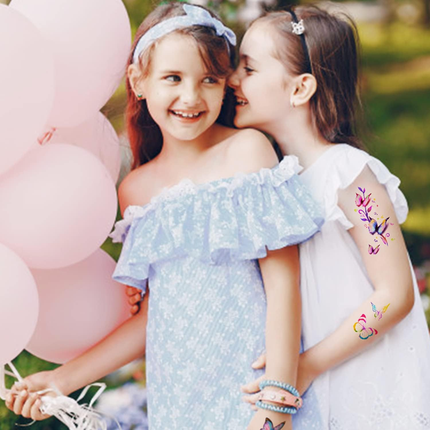 126Pcs Butterfly Tattoo Sticker 3D Temporary Tattoo Decal, Butterfly and Flower Design Removabl Waterproof Decal, Fake Tattoo for Women Girls Kids image number 1