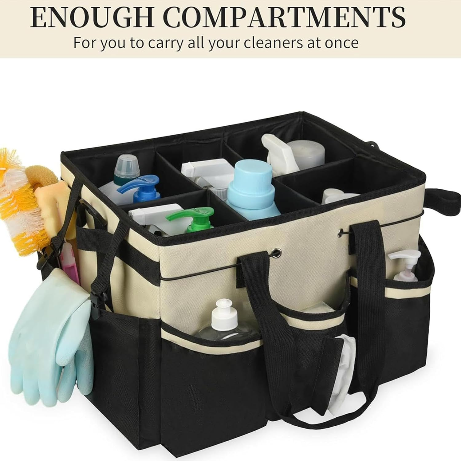 Cleaning Organiser - Water Proof Bucket Bag for Cleaning,High Capacity Detailing Bucket Organizer for Dining Room Kitchen Hotel Trunk image number 4