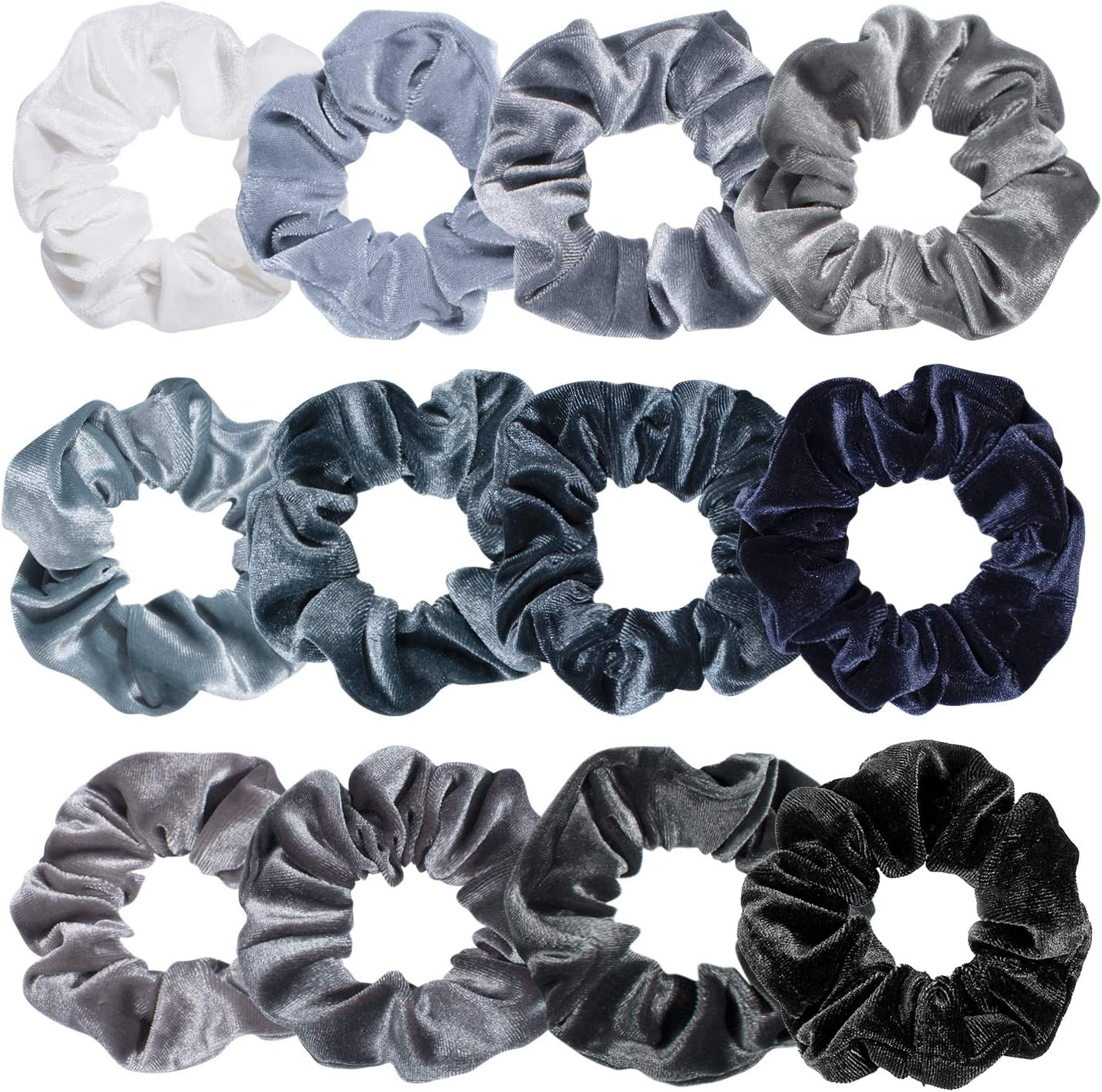 Whaline 12 Pieces Blush Theme Hair Scrunchies Velvet Elastics Pink Lovers Scrunchy Bobbles Soft Hair Bands Hair Ties Hair Accessories for Women or Girls (12 Blush)