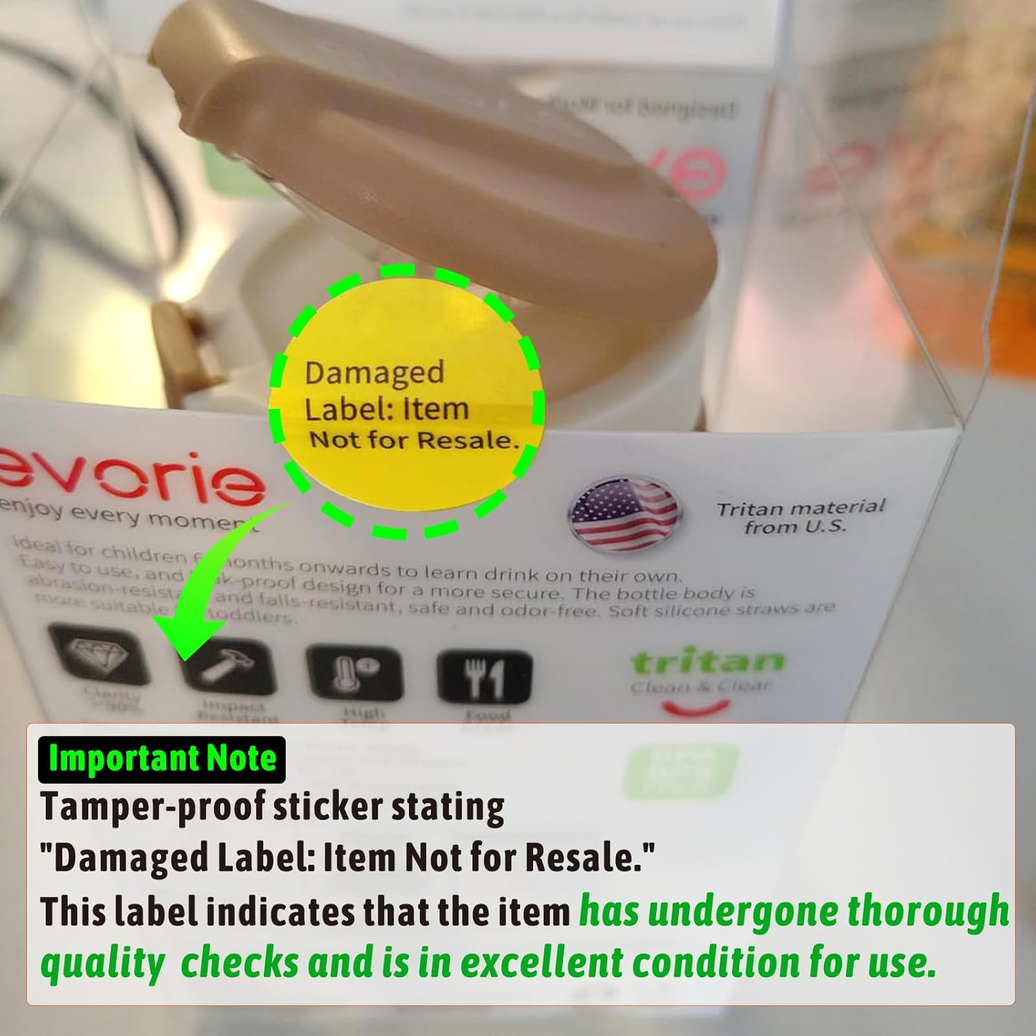 Evorie Tritan Spill Proof Toddler Straw Sippy Cup, 10 Oz for Baby and Toddlers 1-3 Years Old, No Spill Straw Water Bottle with Removable Handles, Ideal for School, Bpa-Free, Choco Car (New) image number 2