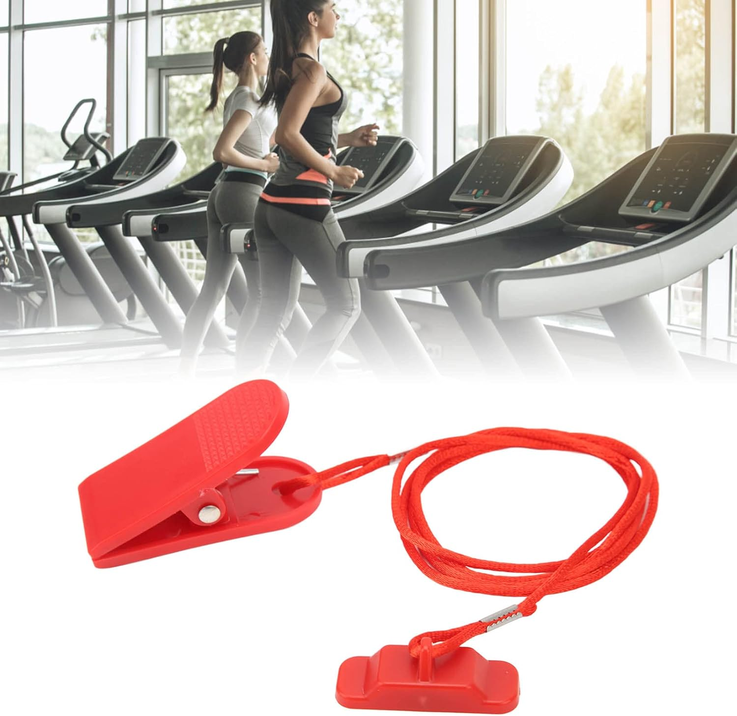 2PCS Treadmill Key, Magnetic Safety Lock, On, Compact and Lightweight, Red, for Running Machine, with Automatic image number 2