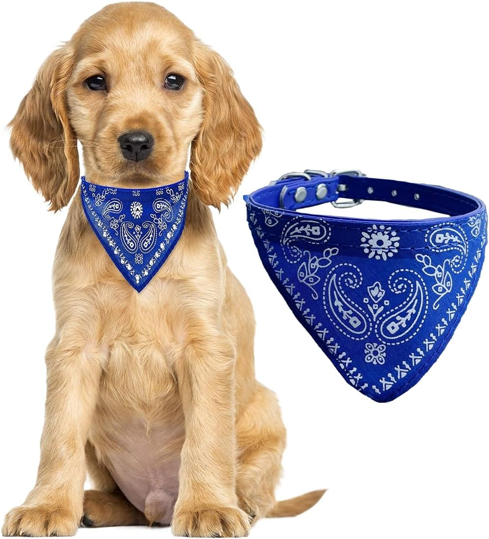 Bandana for Dogs, Headscarves, Dog Neckerchief, Triangular Scarf, Washable Cotton Dog Bandanas for Small, Medium, Large Dogs and Cats (1.5 X 38 Cm) image number 3