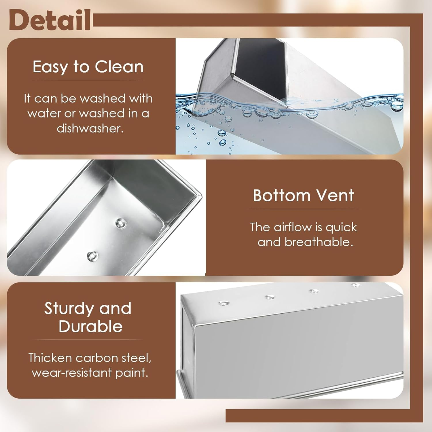 SKTMH 750G Loaf Pan with Cover, Bakeware Aluminized Steel Pullman Baking Mould Cake Toast Bread Mold, Nonstick & Quick Release Coating for Baking Bread Toast for Home Baking (13 X 4 Inch)