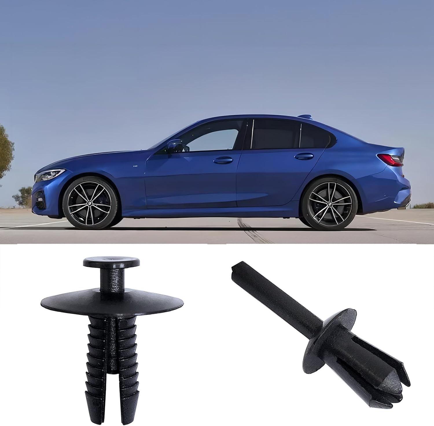 20 Sets Side Skirts Clips Trim Strips Compatible with BMW 3Er E32/E36/ E46/ E90/ E91 51711932996/5111874185
