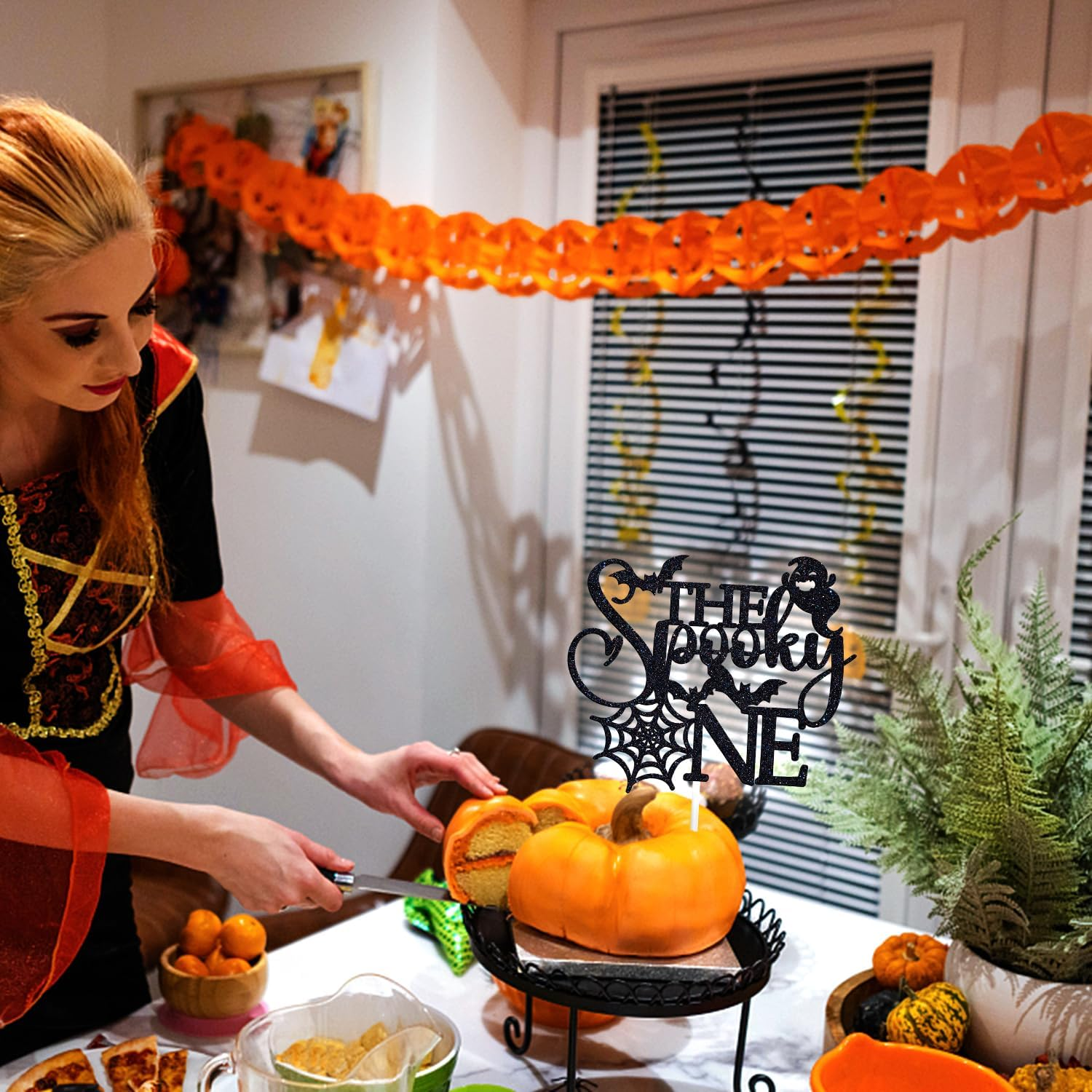 The Spooky One Cake Topper, Our Little Boo Is One/Ghost Bat Cake Decor for Kids, Halloween Baby'S 1St Birthday Party Decorations Supplies for Boy Girl image number 4