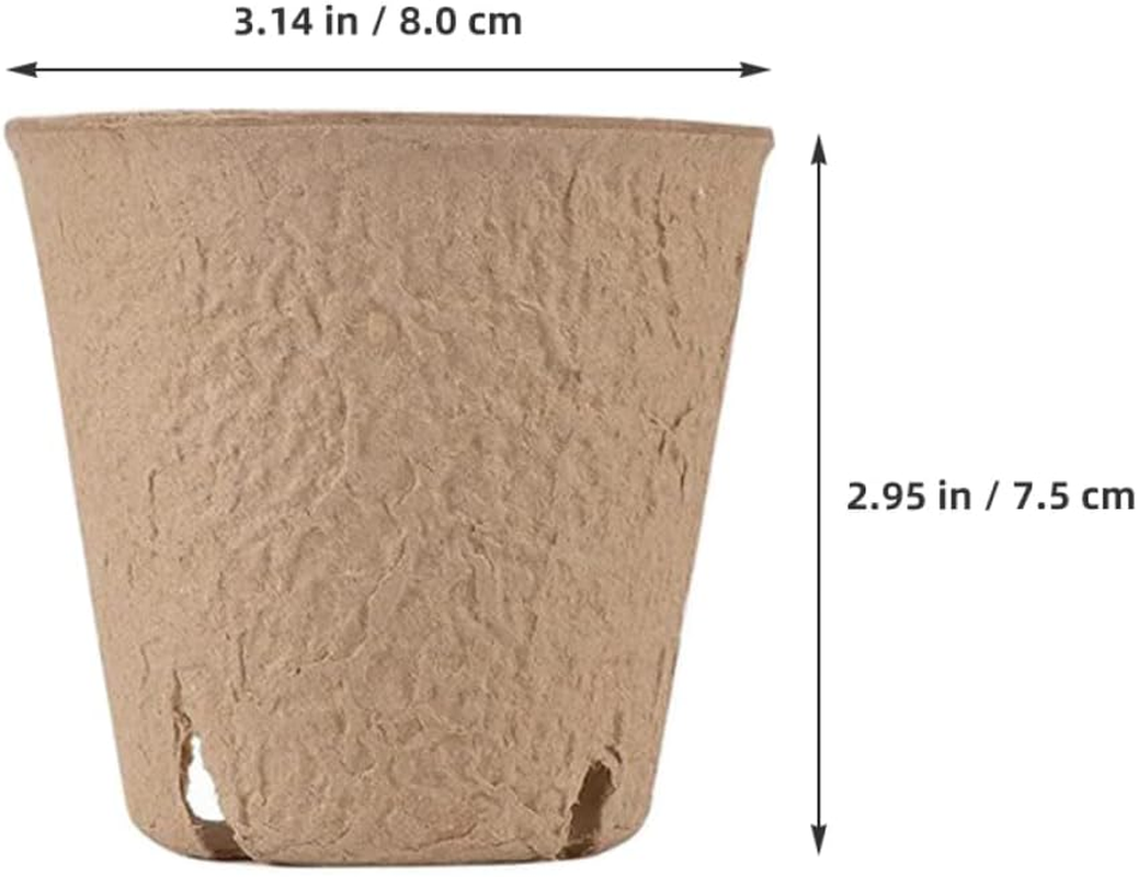 INOOMP 50Pcs Garden Nursery Pots round Seedling Trays Paper Planting Trays for Indoor Plants Seed Starting Supplies image number 3